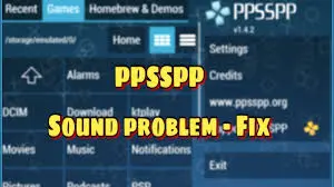 9 Common Issues in PPSSPP Gold APK and How to Fix Them: A Complete Guide 5 Illustration representing audio and sound issues in gaming, showing warning signs and glitch effects to highlight problems with in-game sound.